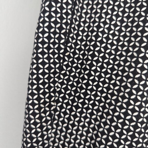 J.Jill Mid Rise Ankle Pants Womens 14 White Black Geometric Smart Casual Pixie - Picture 3 of 5
